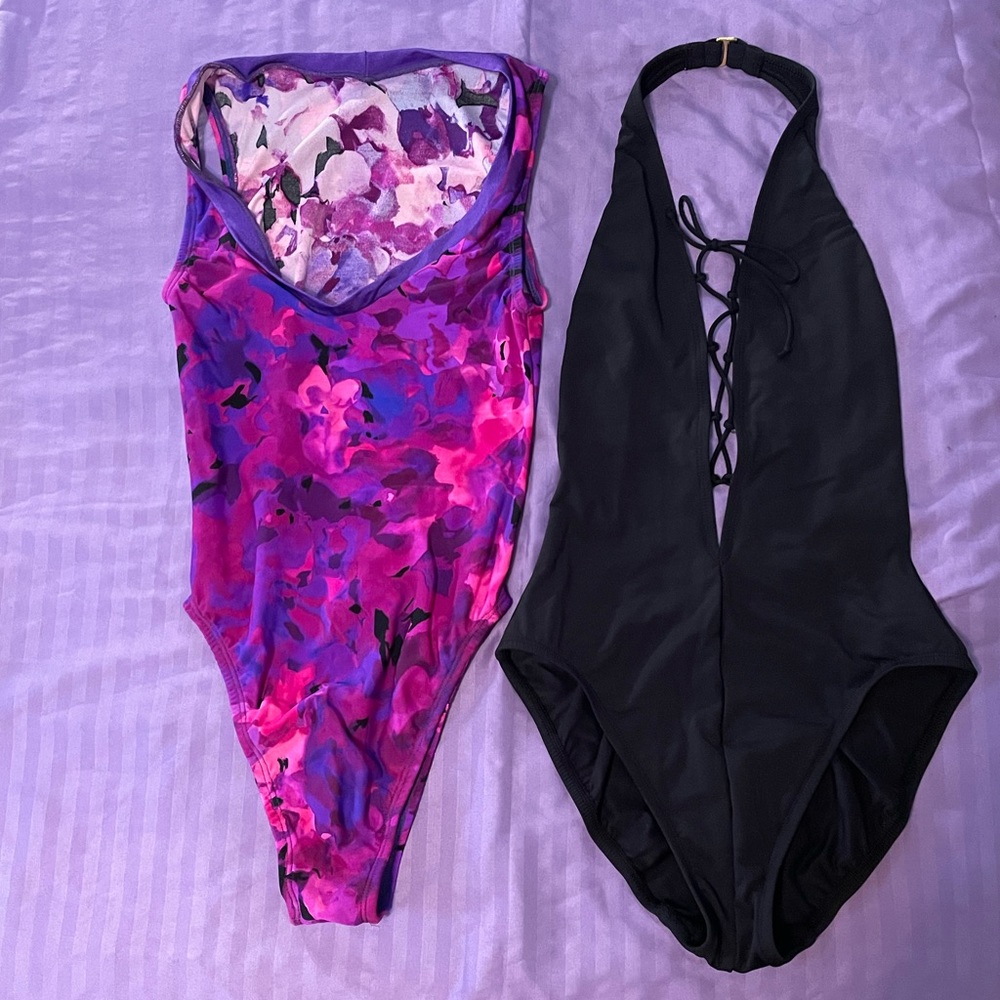 Two one piece woman’s swimsuits size 6 Anne Cole and one medium no tag.